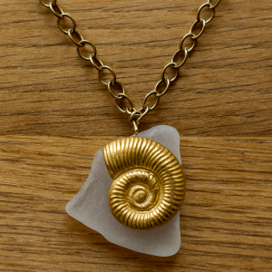 Gedrehte Muschel Seeglass - Fossila