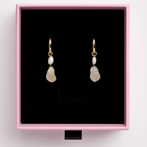 Seeglass Ohrringe weiß - Ostlicht