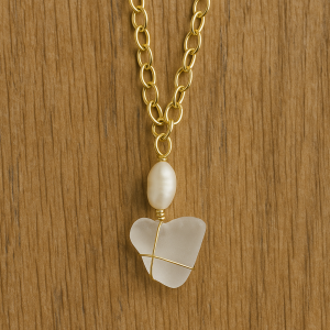 Seeglass weiß Kette - Cor Ozeani