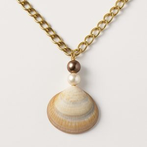 Muschel zwei Perlen Kette - Elise