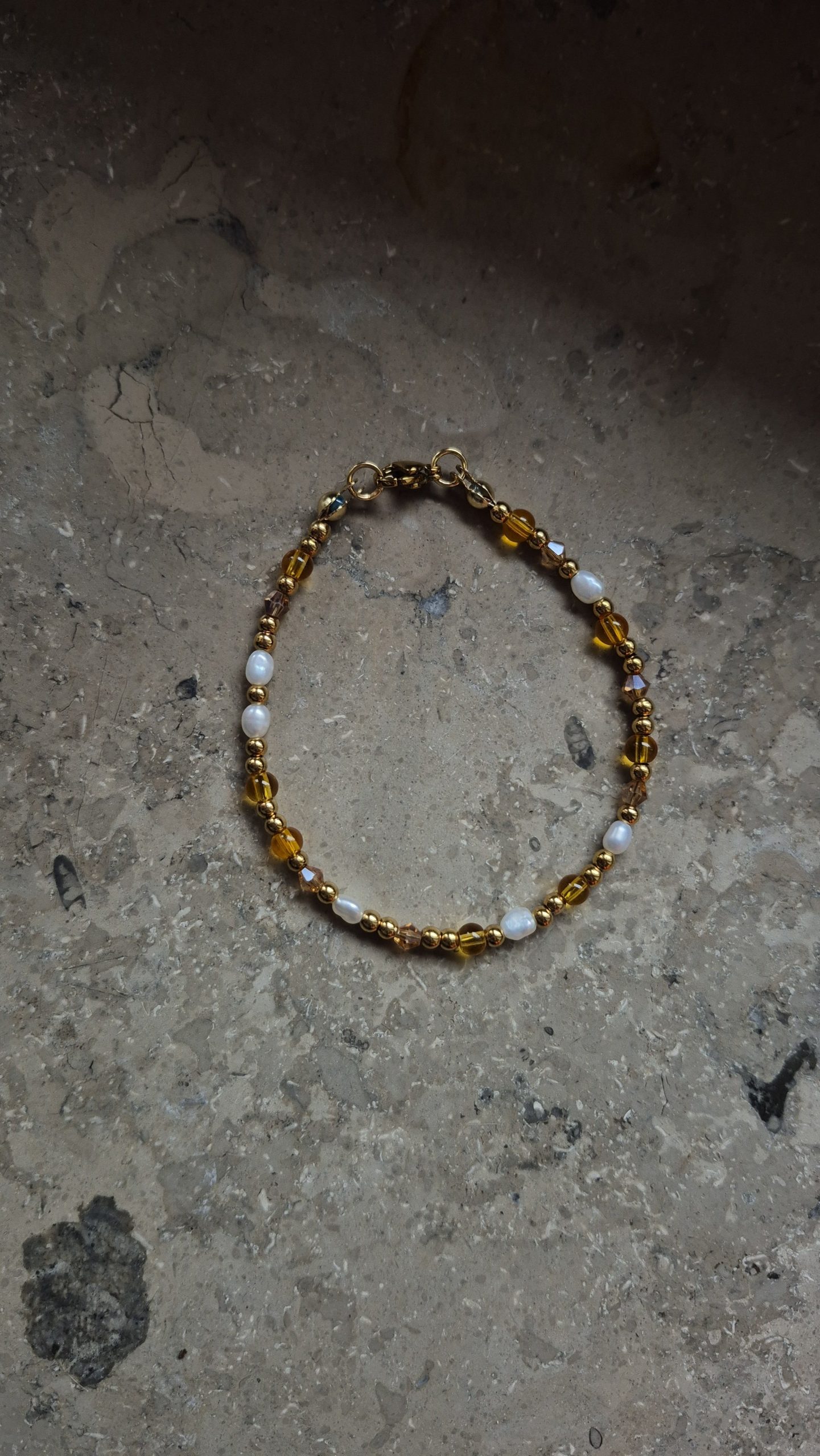 süßwasserperlen Armband Orange - Ŕanya – Bild 3