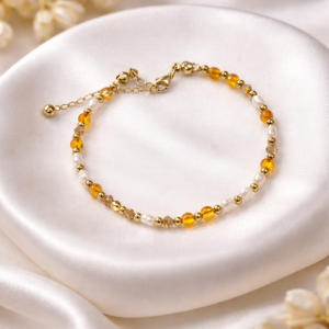 süßwasserperlen Armband Orange - Ŕanya