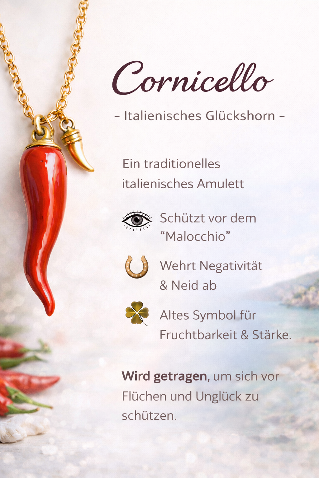 Gliederkette Cornicello - Amore e Fortuna – Bild 4