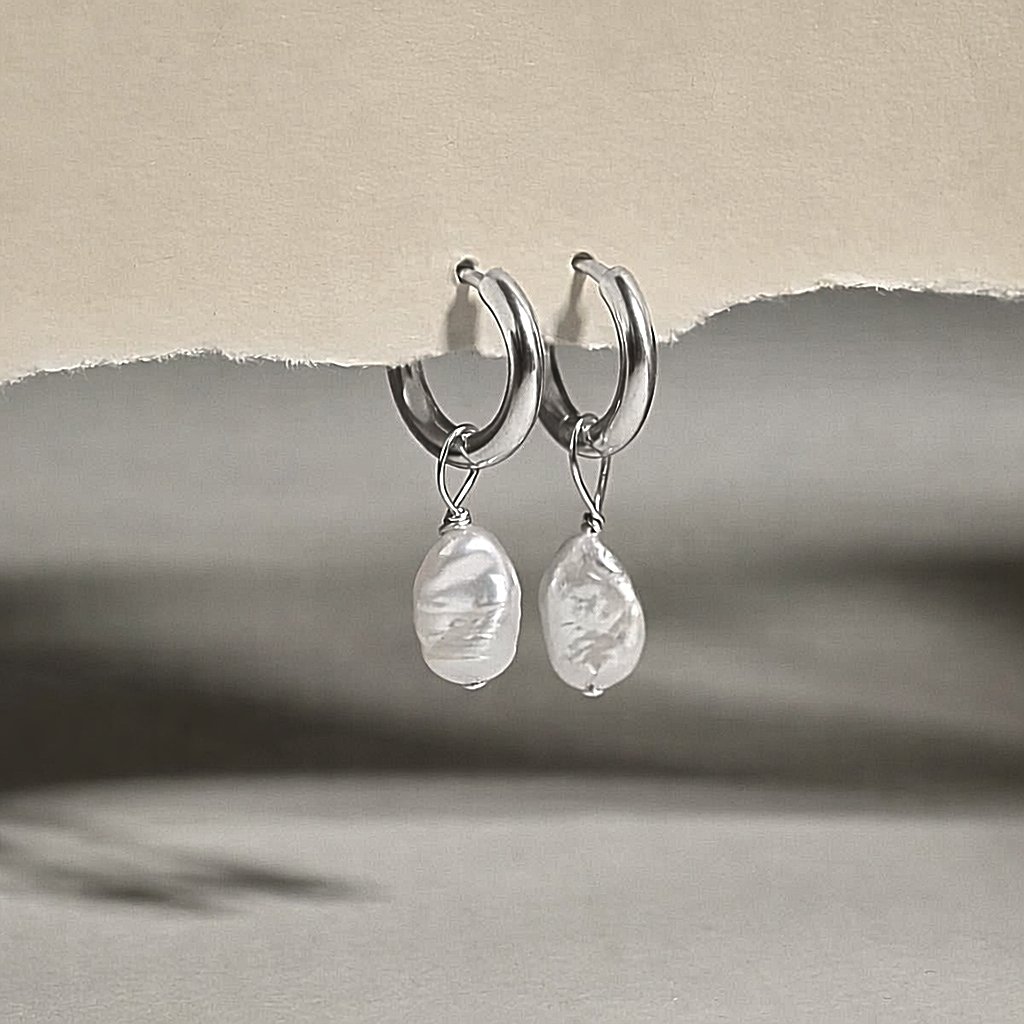 Creolen Süßwasserperlen - Nalaya – Bild 5