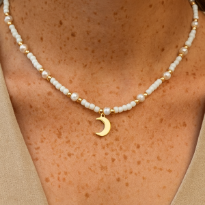 Mond Kette Weiß - Freya