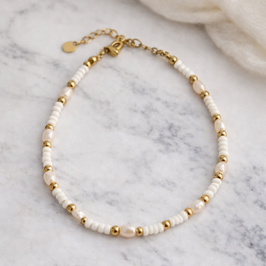 Süßwasserperlen Armband - Snow White