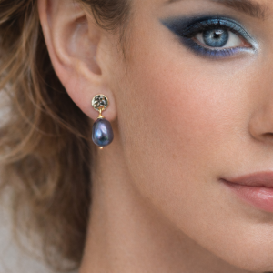 Blaue Süßwasserperlen Ohrringe - Blue Ocean Light