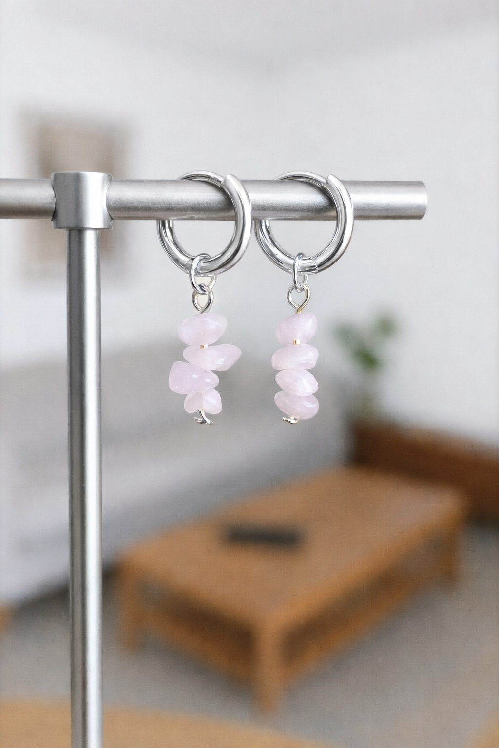 Stein Splitter Ohrringe Silber – Bild 2