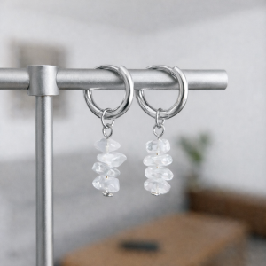 Stein Splitter Ohrringe Silber