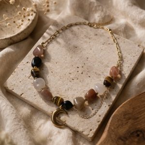 mond edelstein Kette - Lüdia