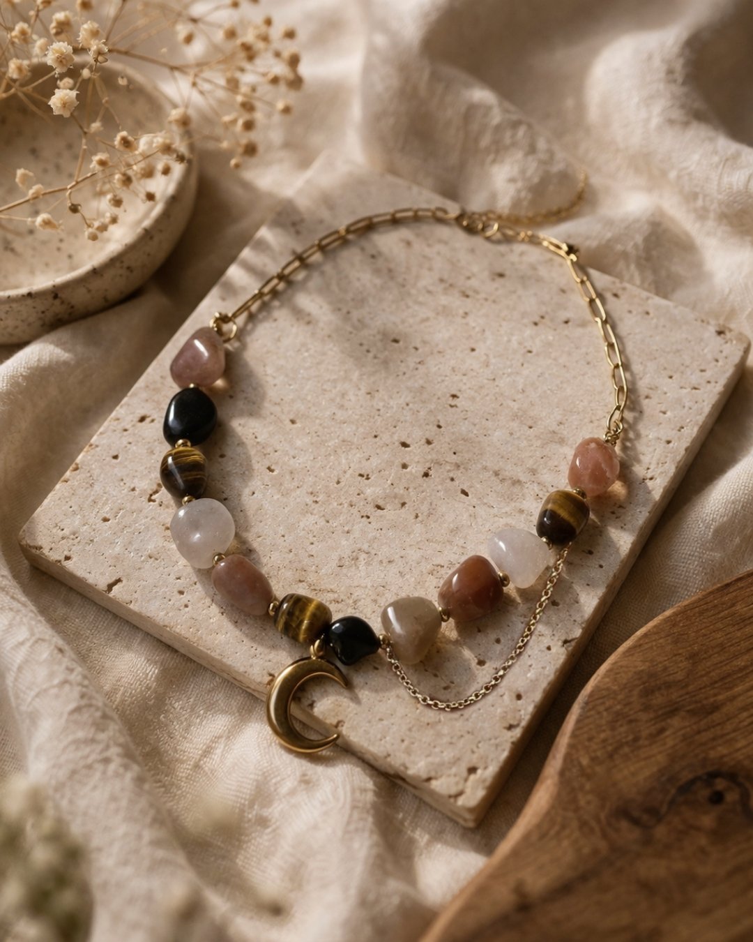 mond edelstein Kette - Lüdia