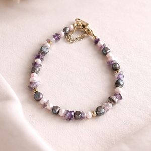 Amethyst Süßwasserperlen Armband - lumaia