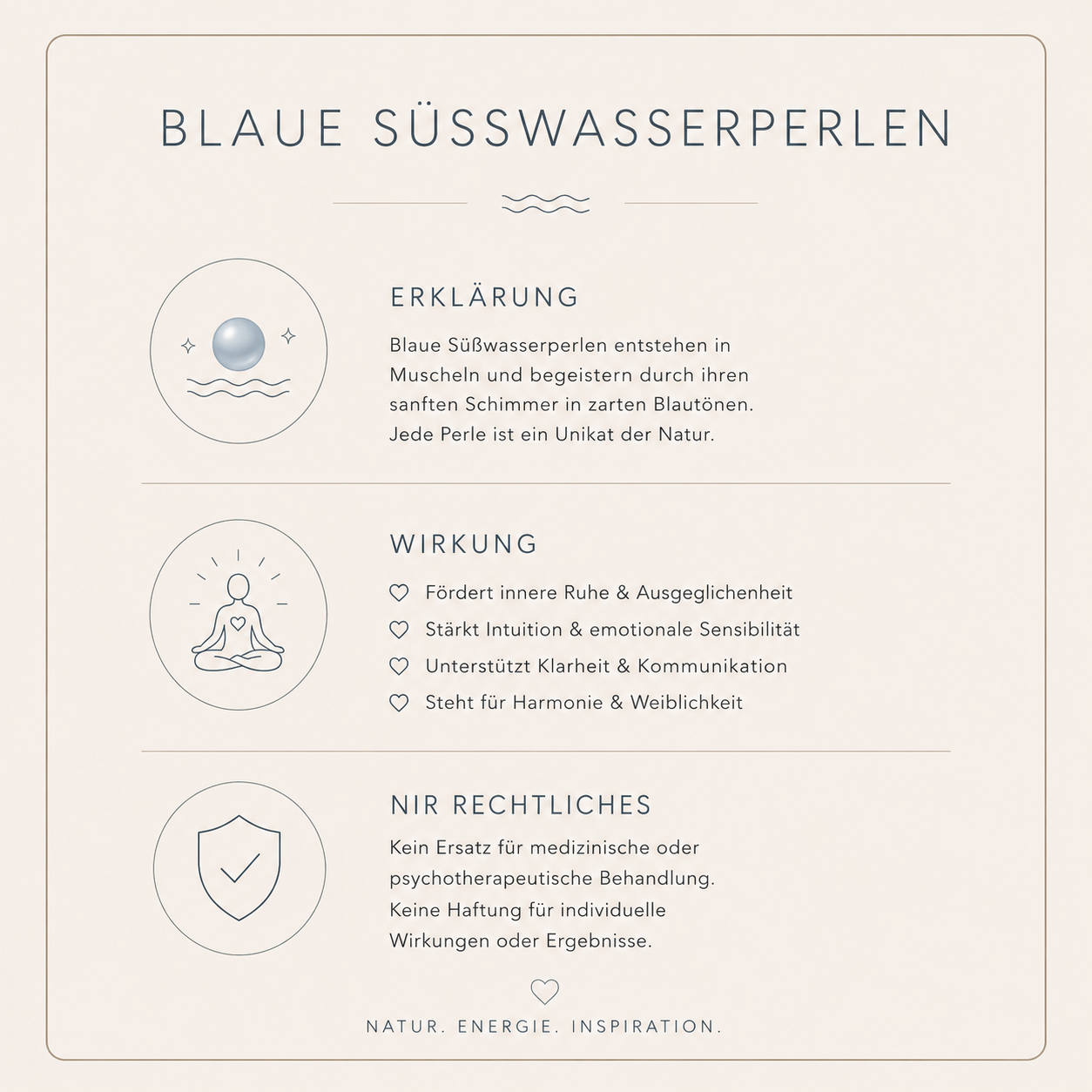 Piccola Blue - Kleine Blaue Süßwasserperlen – Bild 3